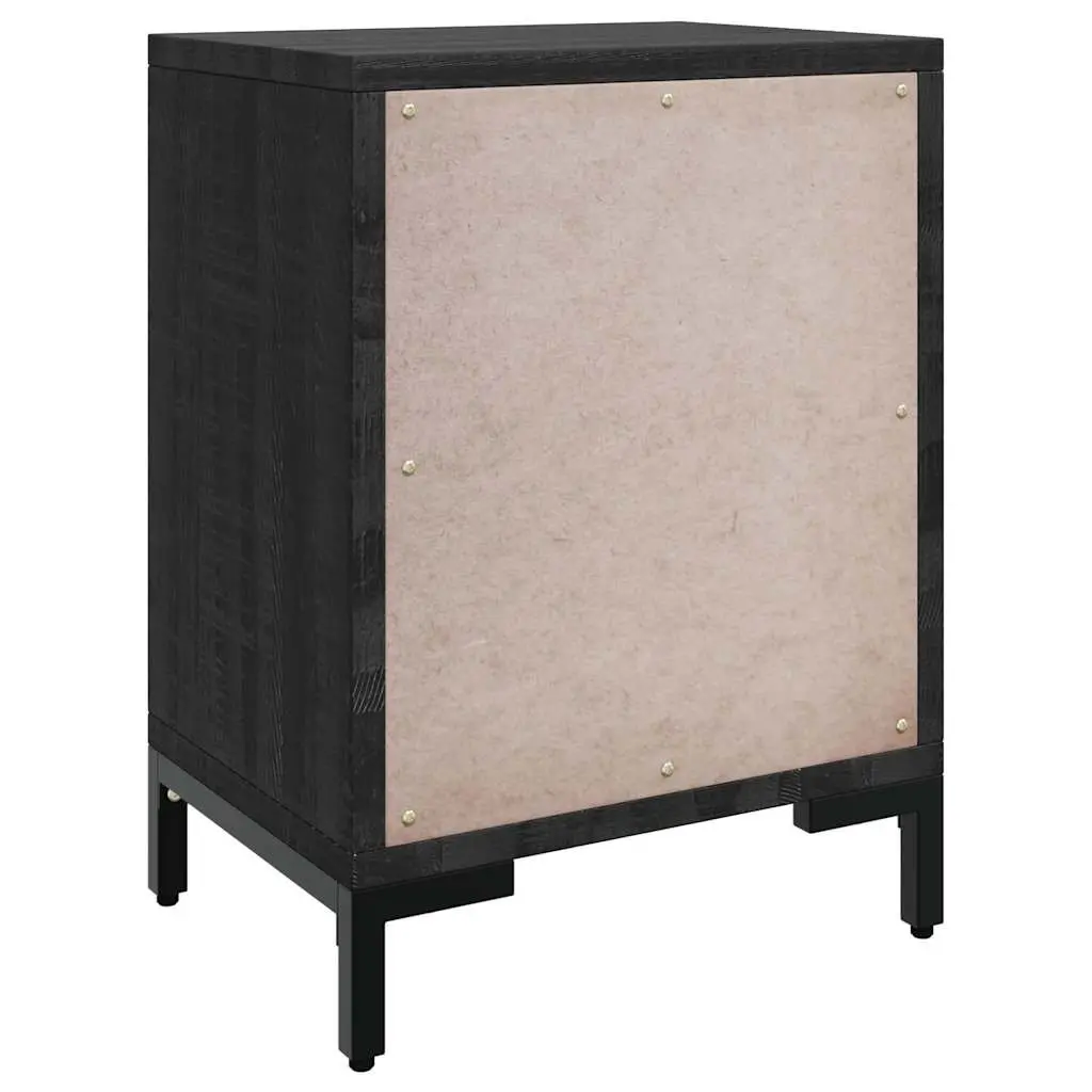 Black Bedside Cabinet with Storage Drawers 40x30x55 cm