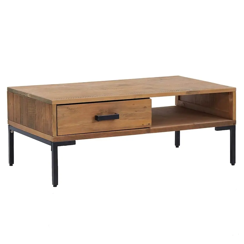 Wooden Coffee Table with Storage for Living Room