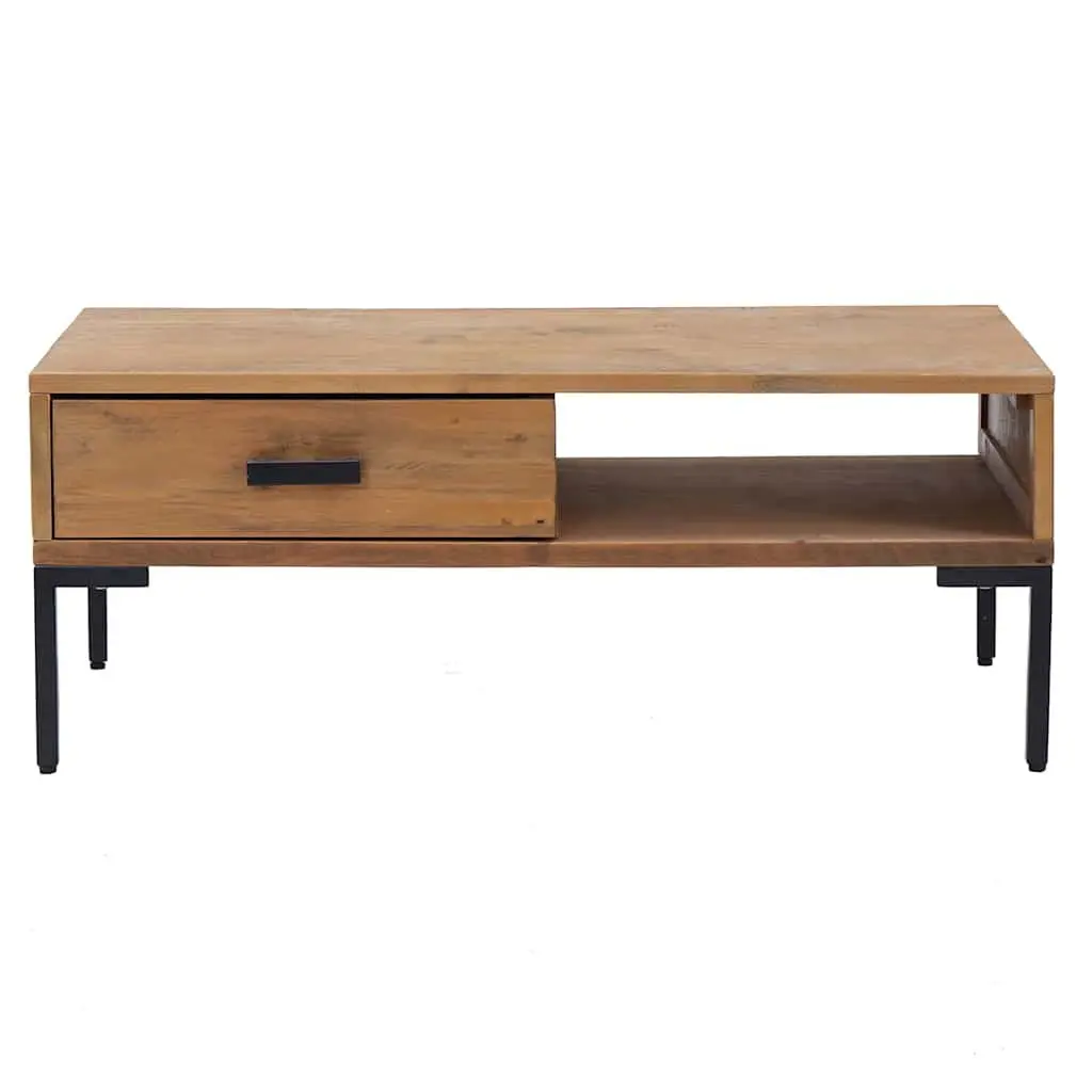 Wooden Coffee Table with Storage for Living Room