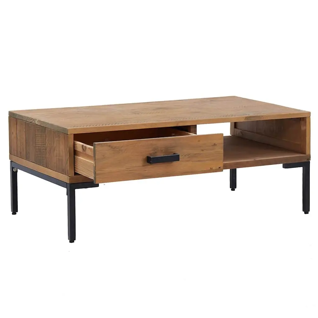 Wooden Coffee Table with Storage for Living Room