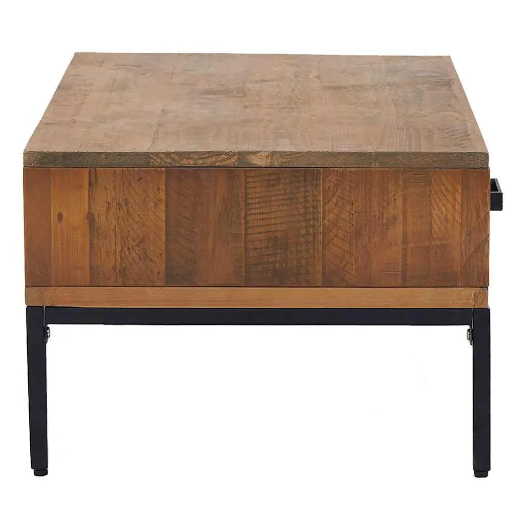 Wooden Coffee Table with Storage for Living Room