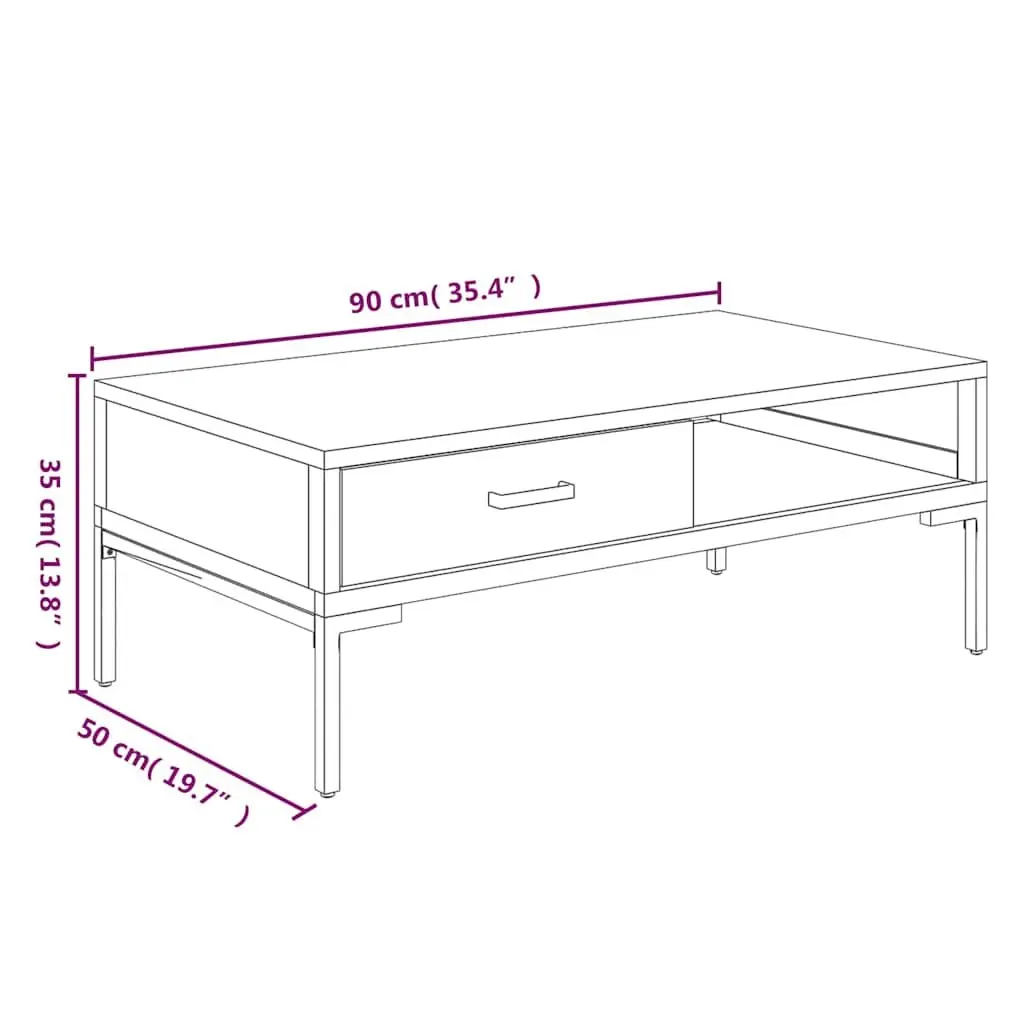 Wooden Coffee Table with Storage for Living Room