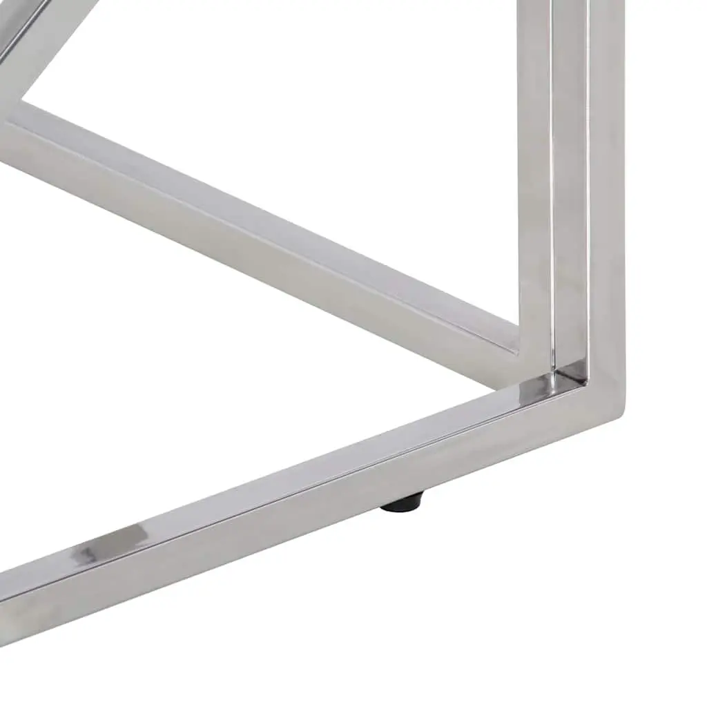 Tempered Glass Coffee Table with Stainless Steel Frame