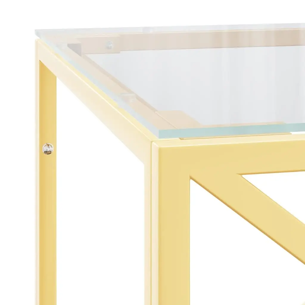 Gold Frame Glass Top Coffee Table for Living Rooms
