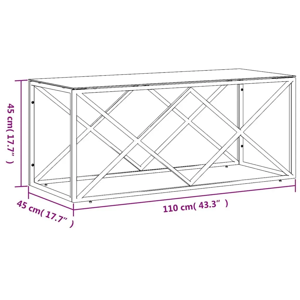 Gold Frame Glass Top Coffee Table for Living Rooms