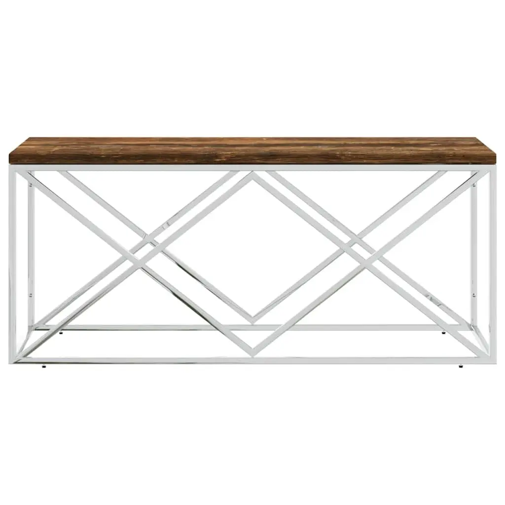 Reclaimed Wood Coffee Table with Stainless Steel Frame