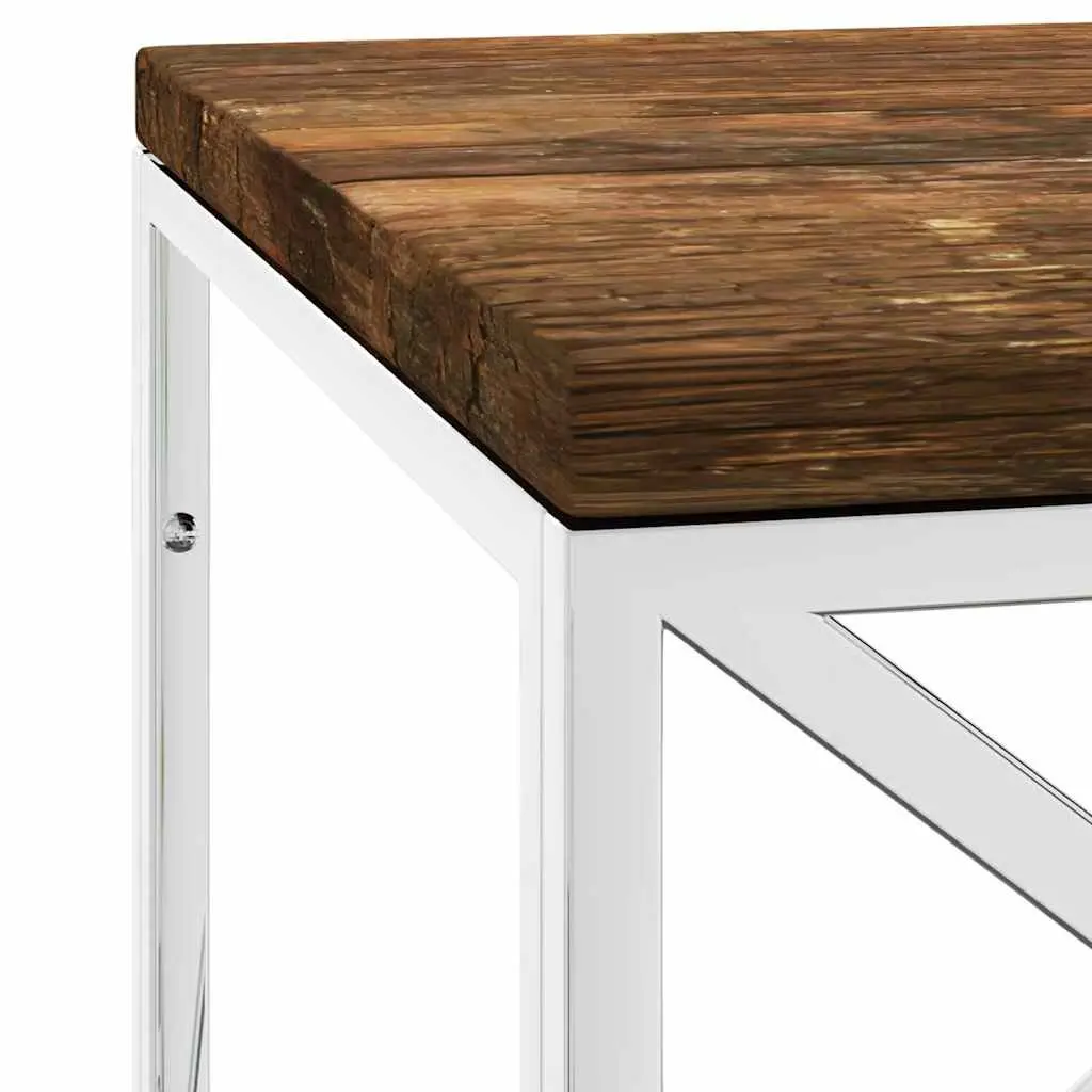 Reclaimed Wood Coffee Table with Stainless Steel Frame