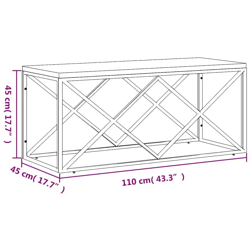 Reclaimed Wood Coffee Table with Stainless Steel Frame