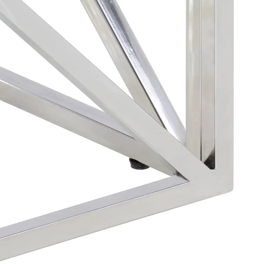Coffee Table with Silver Stainless Steel Frame