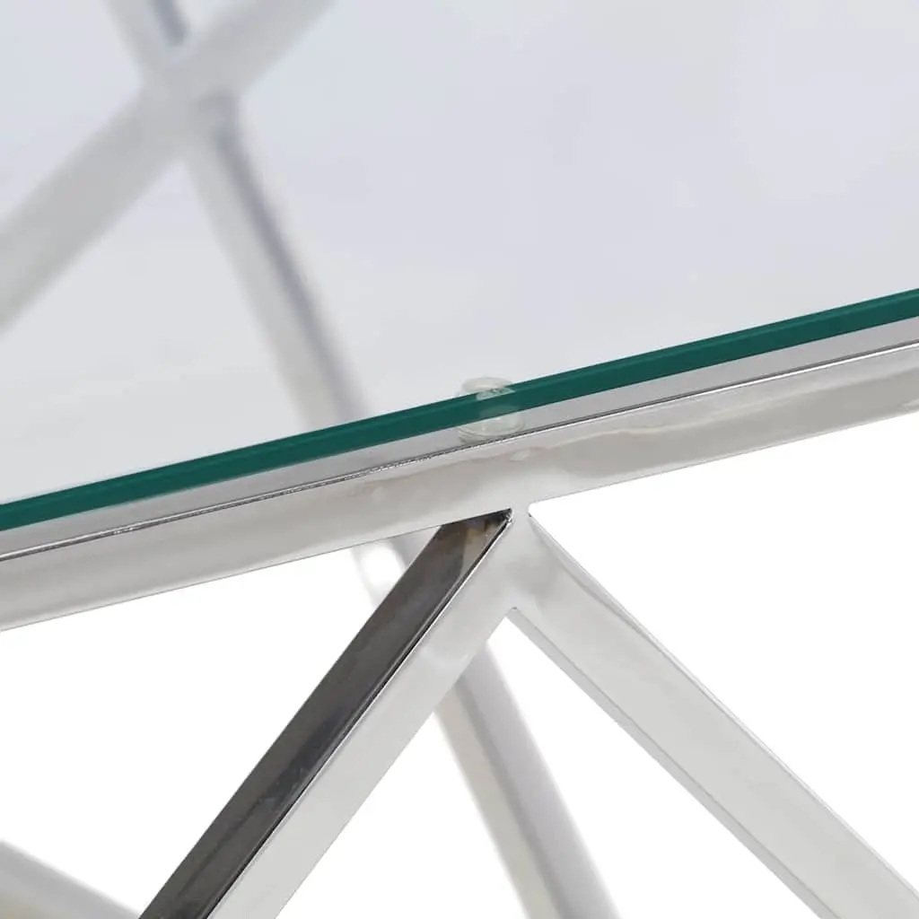 Coffee Table with Silver Stainless Steel Frame
