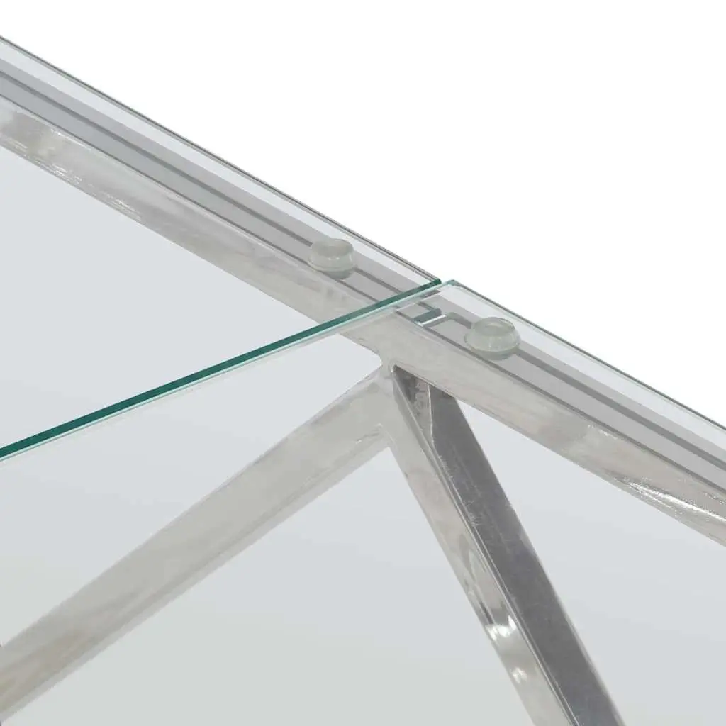 Coffee Table with Silver Stainless Steel Frame
