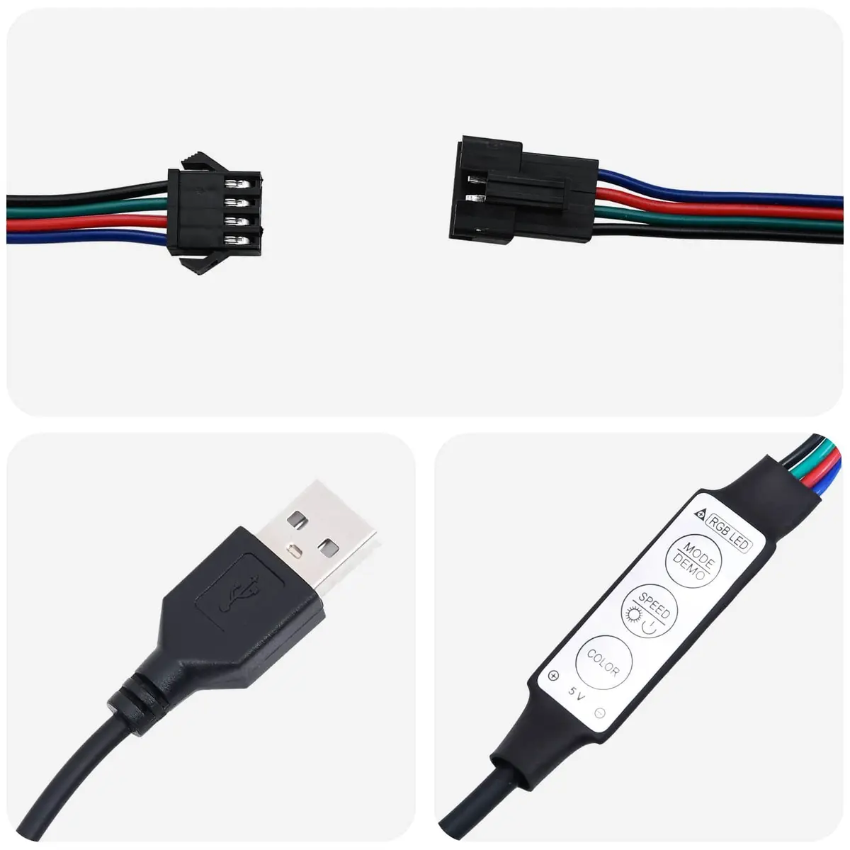 LED Strip Lights 180cm Black USB Powered SMD5050 Bedroom Living Room Accent