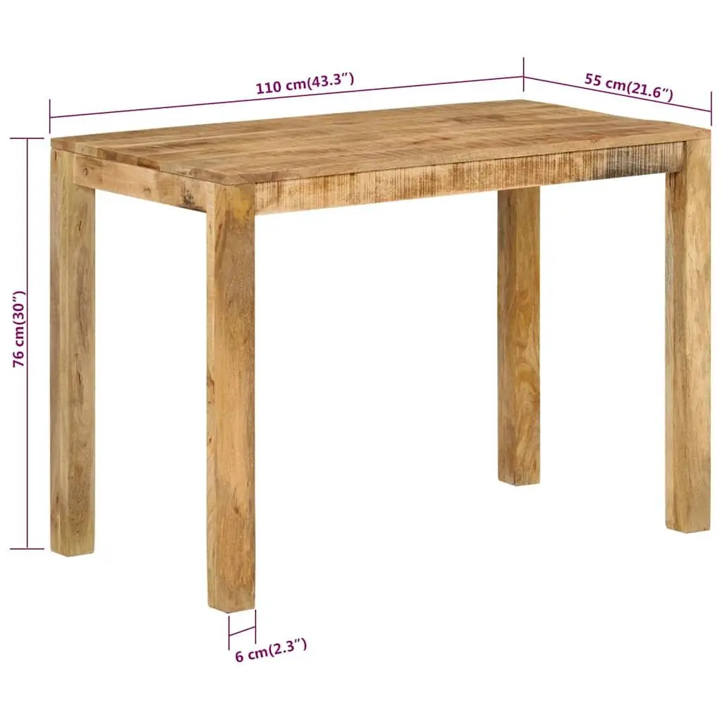Dining Table 110x55x76 cm Brown Solid Wood Kitchen Furniture Room Desk