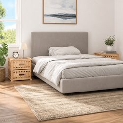 Elegant Solid Wood Bedside Cabinets with Glass Top