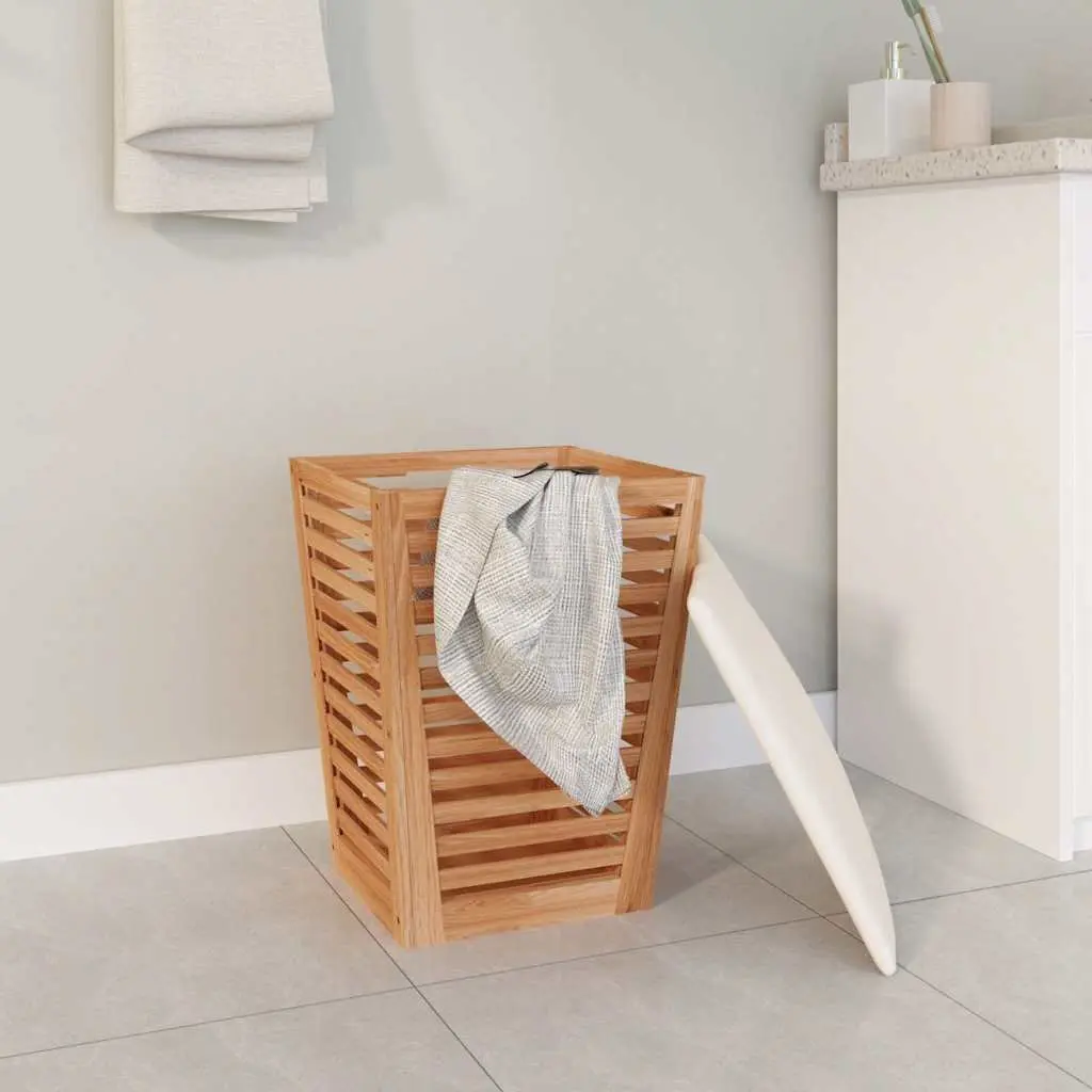Bathroom Storage Stool Wooden Cushioned Lid Brown 40.5cm