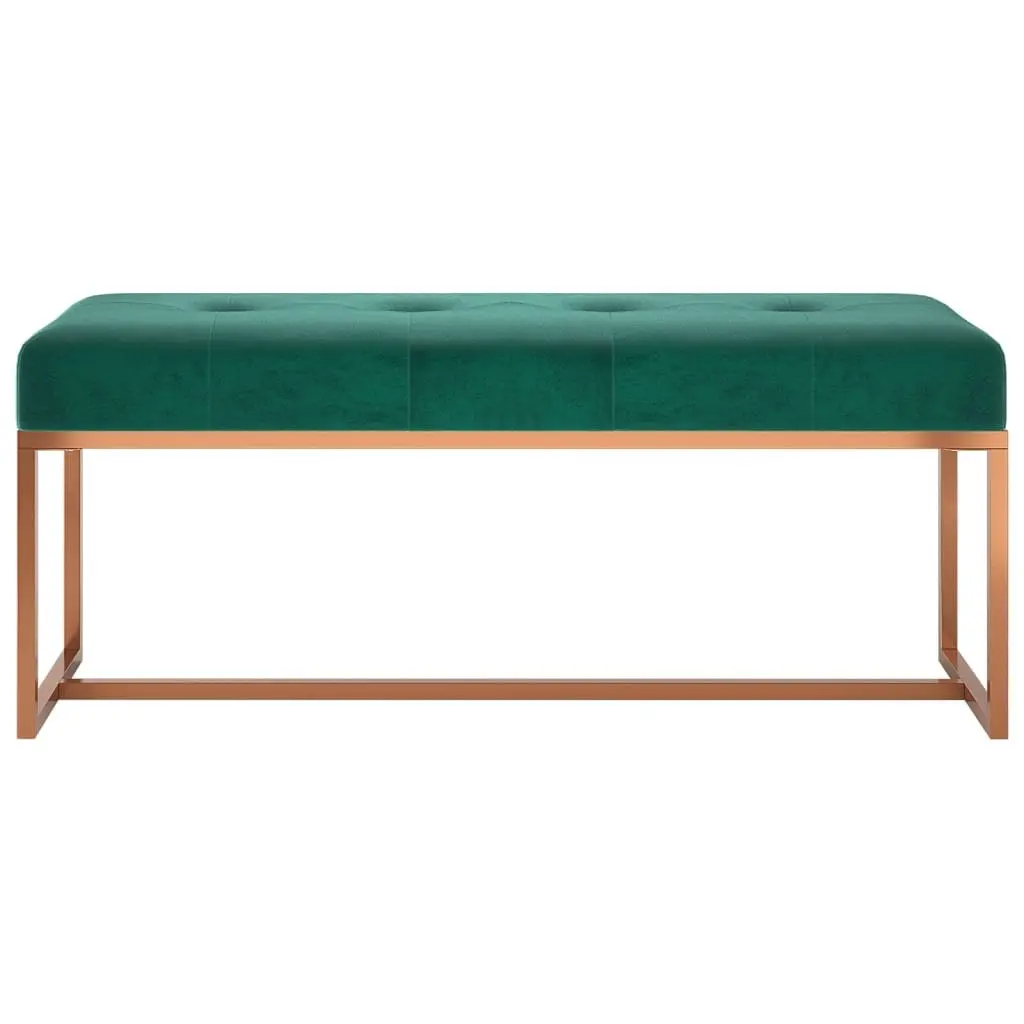Storage Bench Green Velvet Padded Seat 110 x 36 x 45 cm Foam