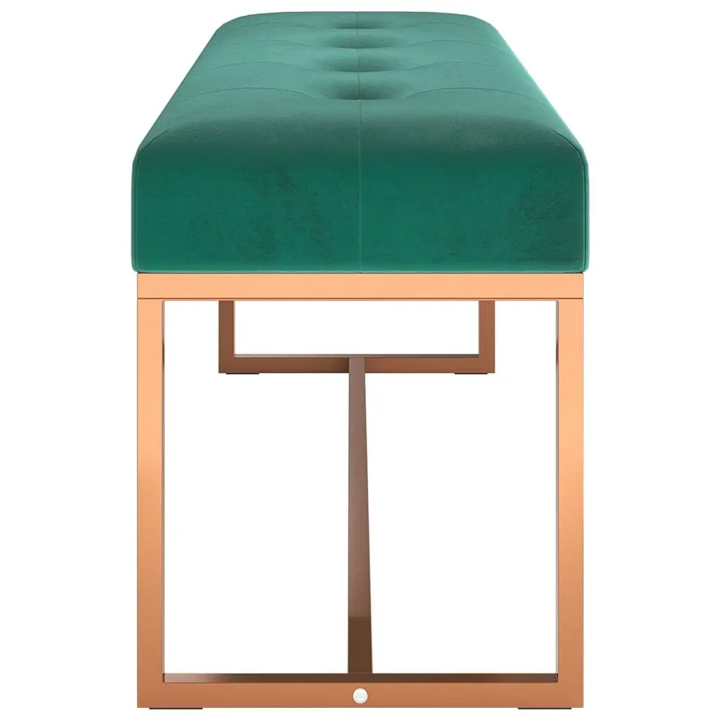 Storage Bench Green Velvet Padded Seat 110 x 36 x 45 cm Foam