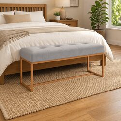 Cozy Grey Velvet Storage Bench for Your Living Area