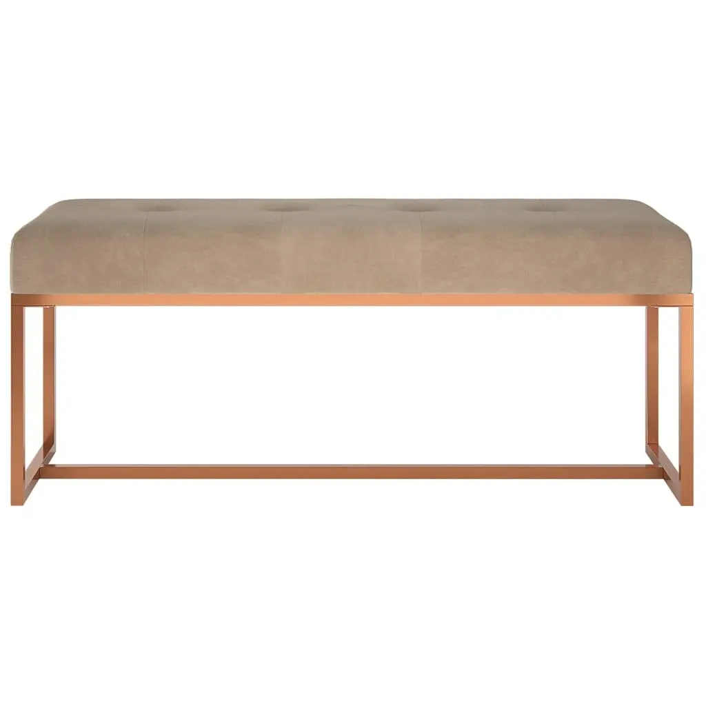 Beige Velvet Storage Bench for Living Room and Entryway