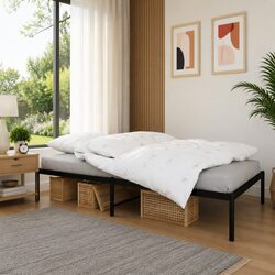 Elegant Black Steel King Single Bed Frame 107x203cm