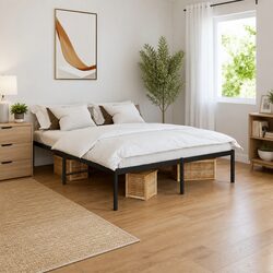 Elegant Black Metal Bed Frame 150x200 cm
