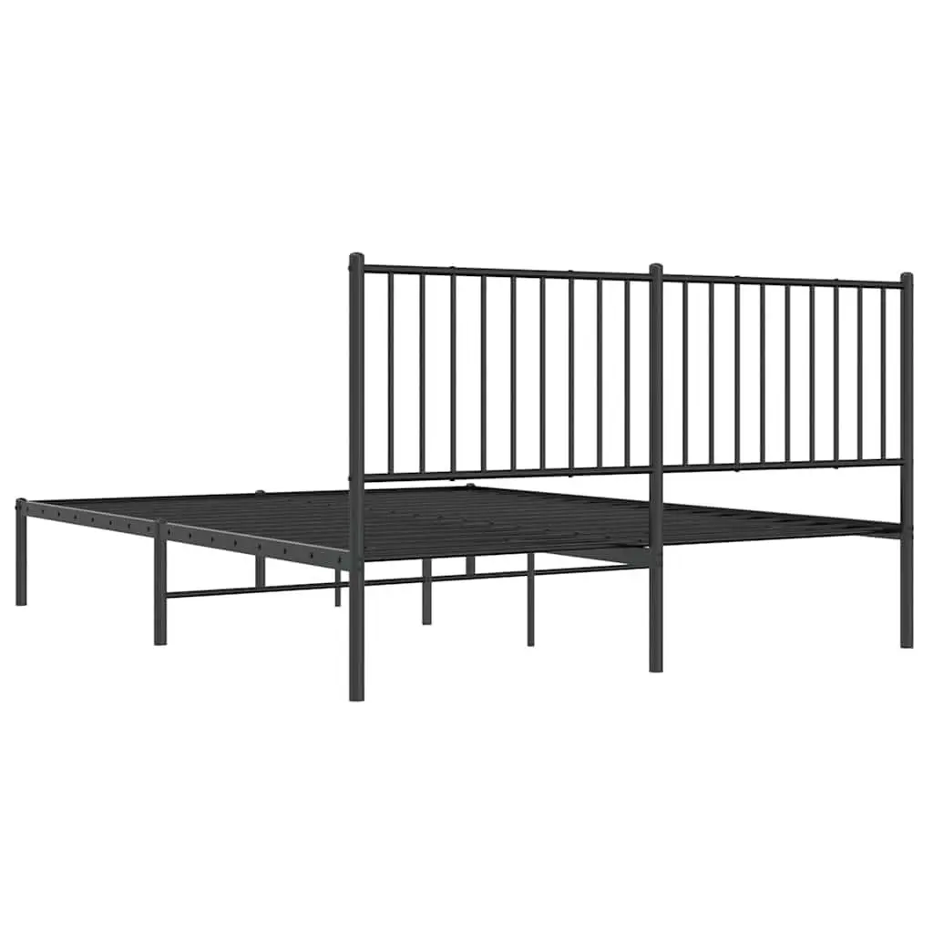 Black Metal Bed Frame Queen Size 150x200cm