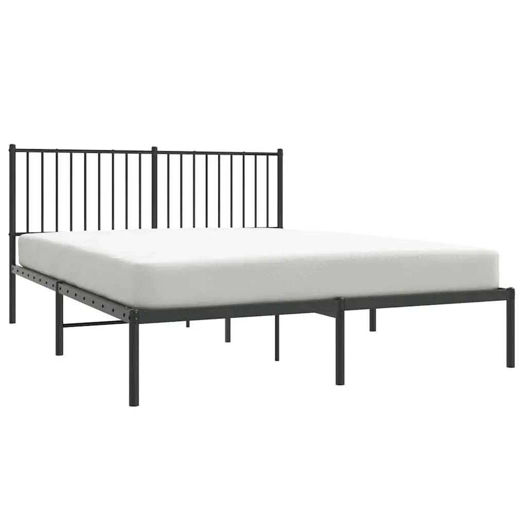 Black Metal Bed Frame Queen Size 150x200cm