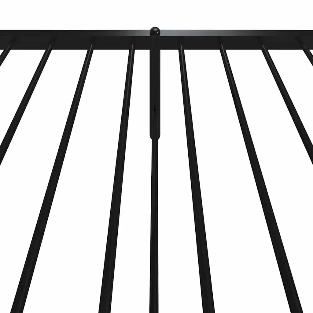 Metal Bed Frame 90x190 cm with Footboard Headboard Slatted Base Black