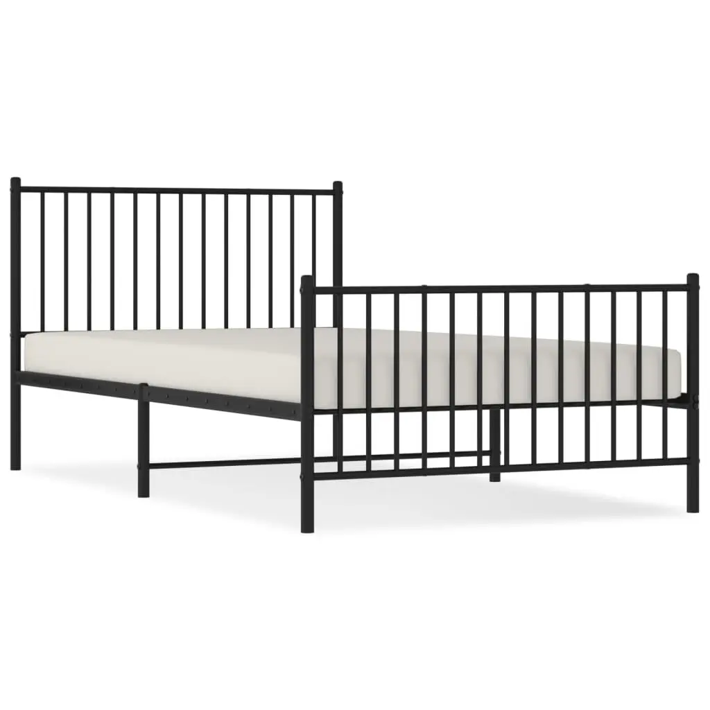 Metal Bed Frame King Single 107x203 cm in Black