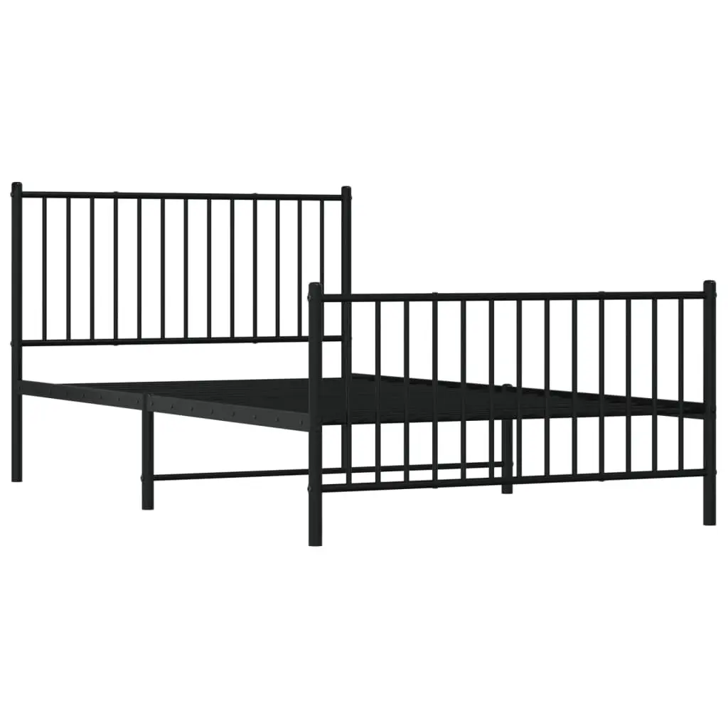 Metal Bed Frame King Single 107x203 cm in Black