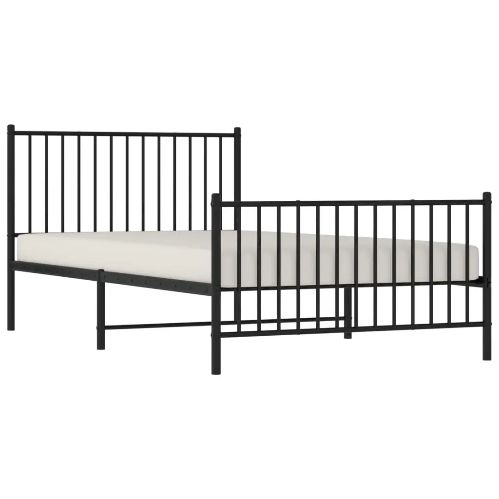Metal Bed Frame King Single 107x203 cm in Black