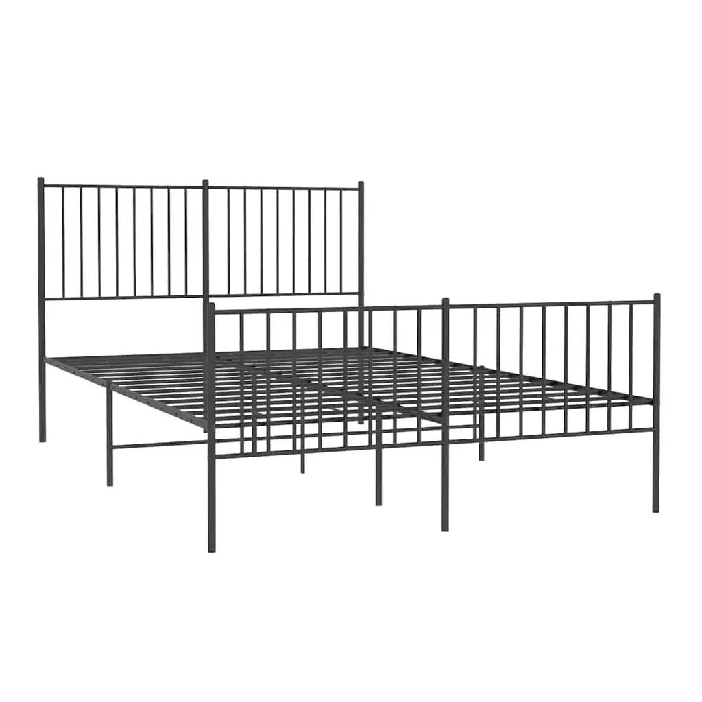 Black Steel Queen Bed Frame 135x190 cm