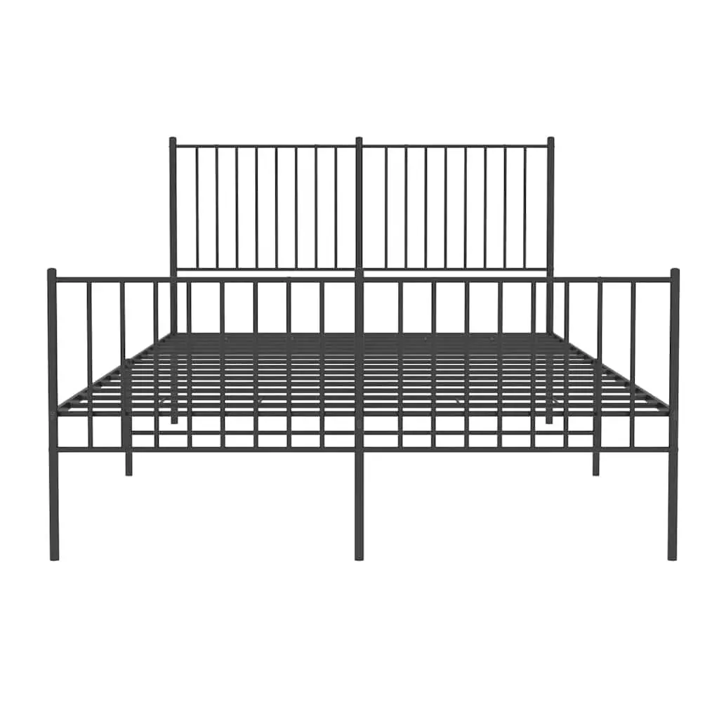 Black Steel Queen Bed Frame 135x190 cm