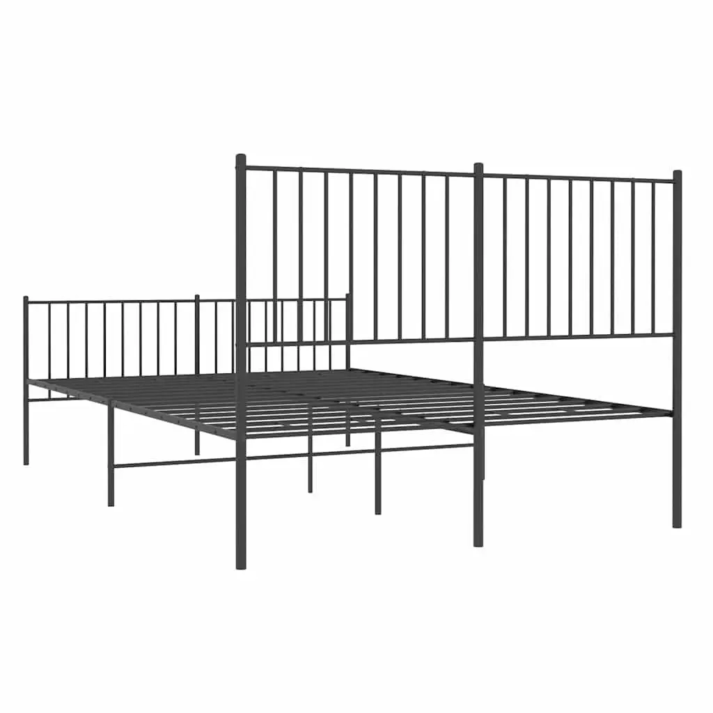 Black Steel Queen Bed Frame 135x190 cm