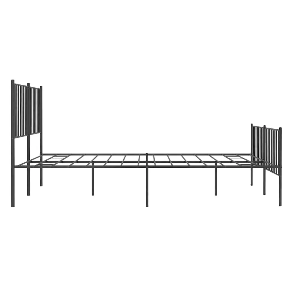 Black Steel Queen Bed Frame 135x190 cm