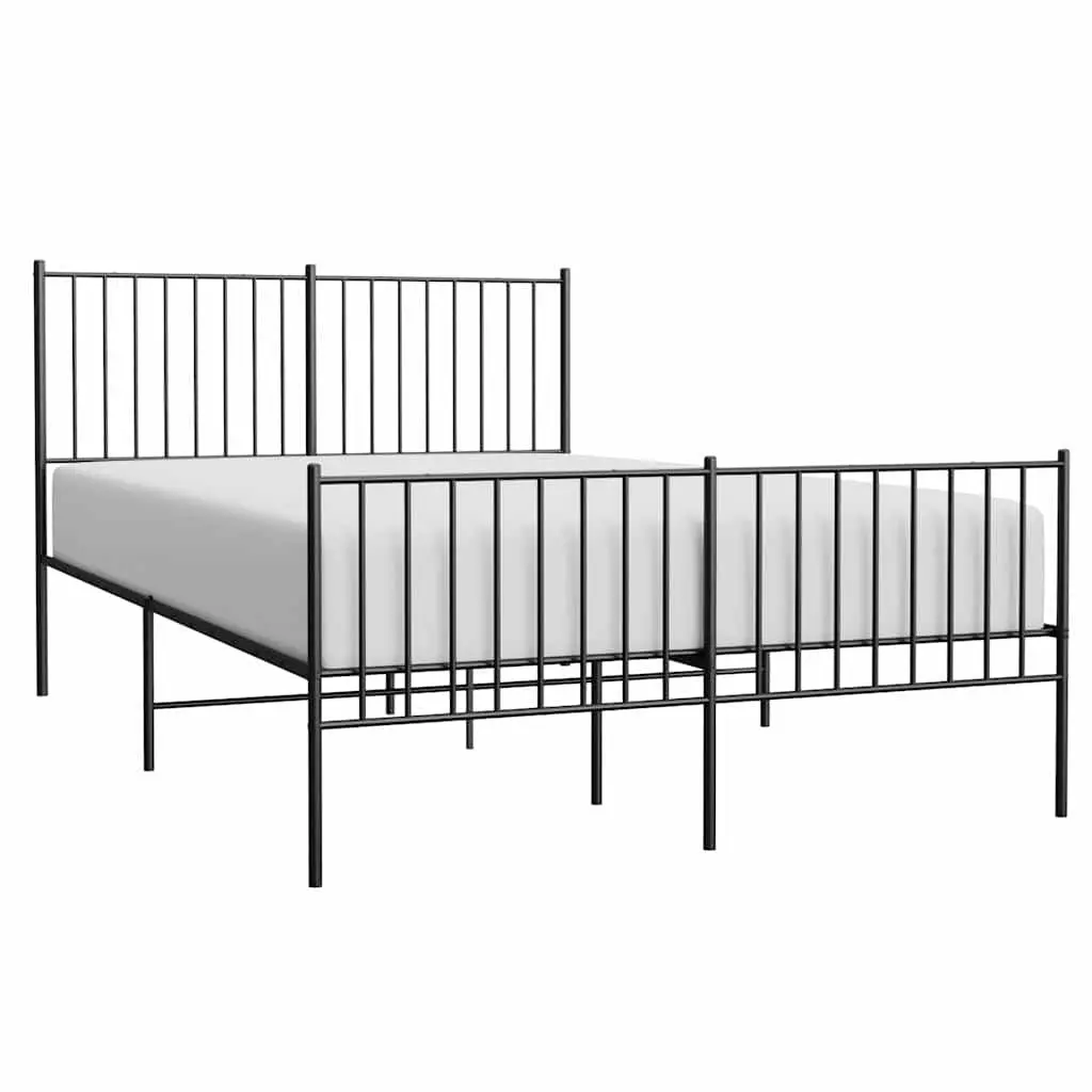 Black Steel Queen Bed Frame 135x190 cm