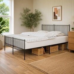 King Size Metal Bed Frame with Headboard and Footboard