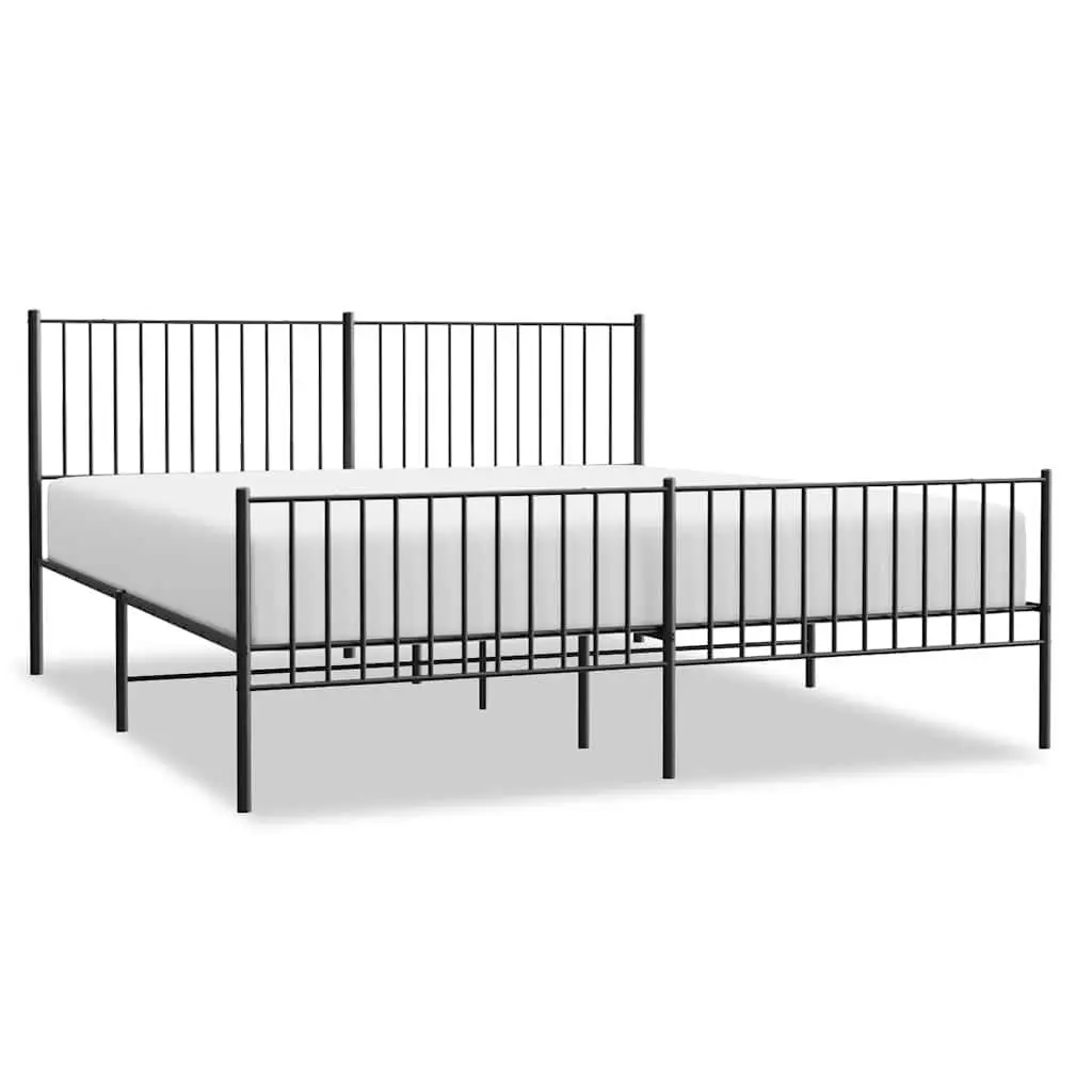 King Size Metal Bed Frame with Headboard and Footboard