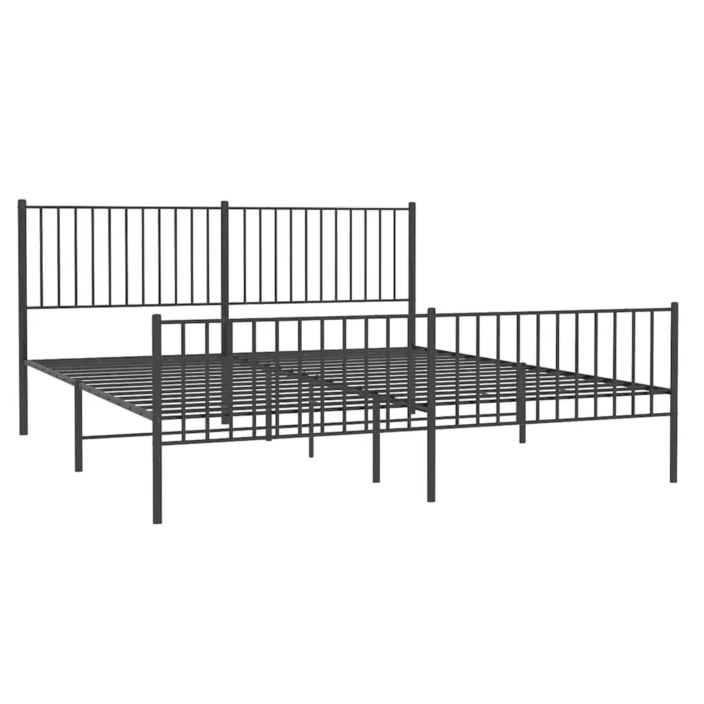 King Size Metal Bed Frame with Headboard and Footboard