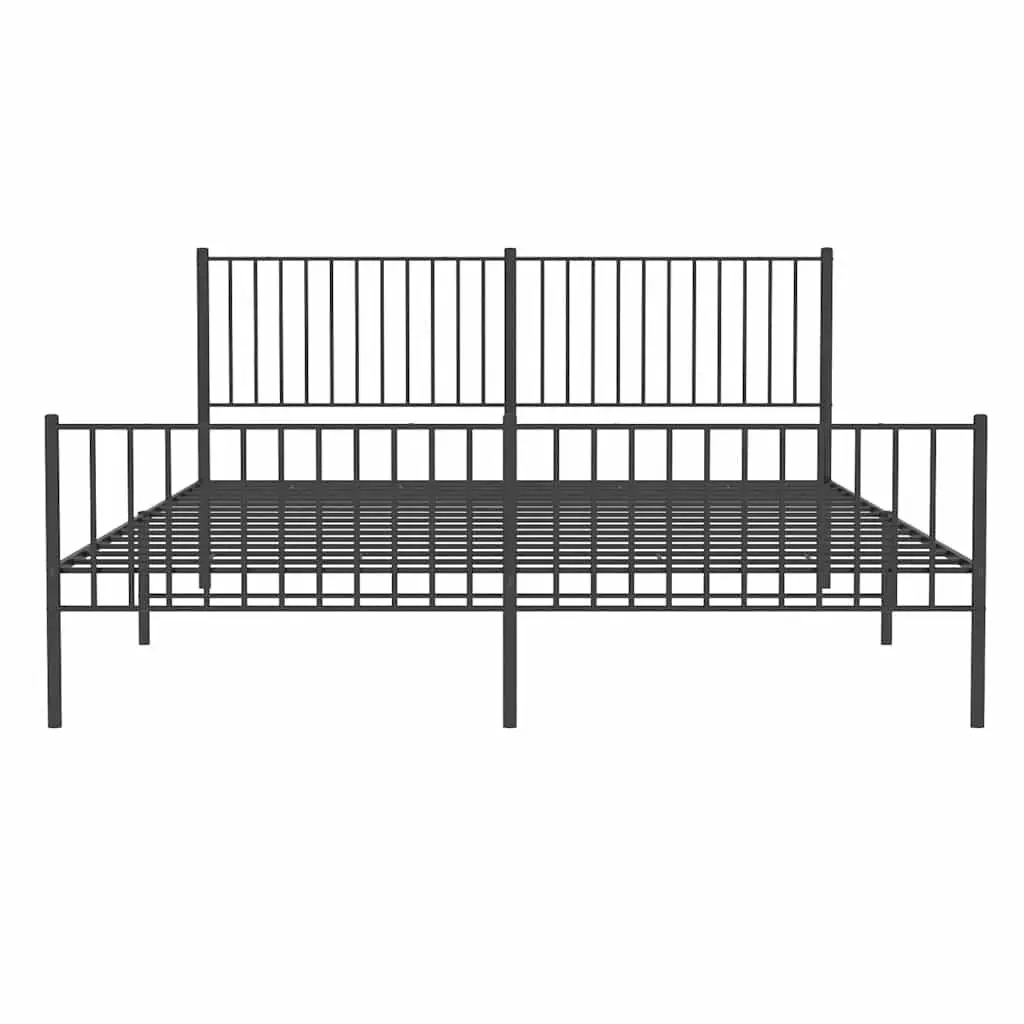 King Size Metal Bed Frame with Headboard and Footboard