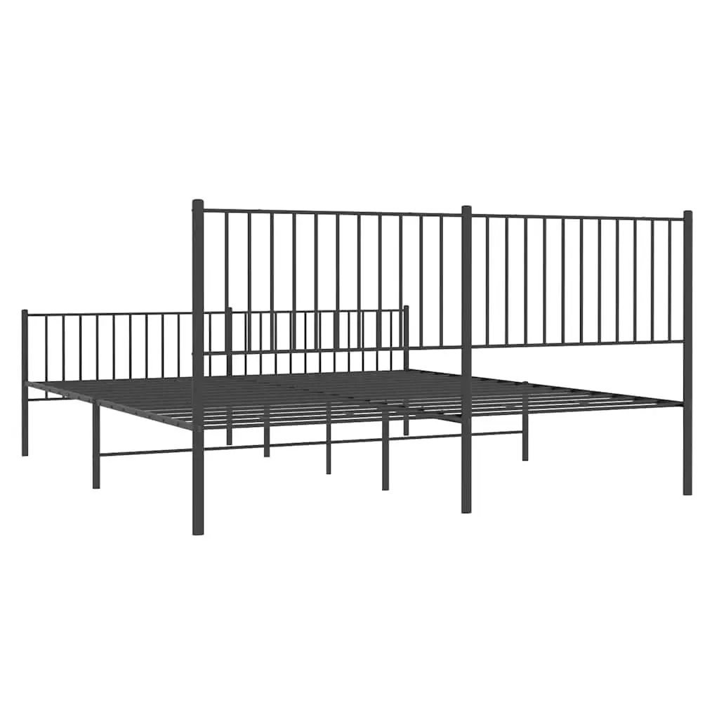 King Size Metal Bed Frame with Headboard and Footboard