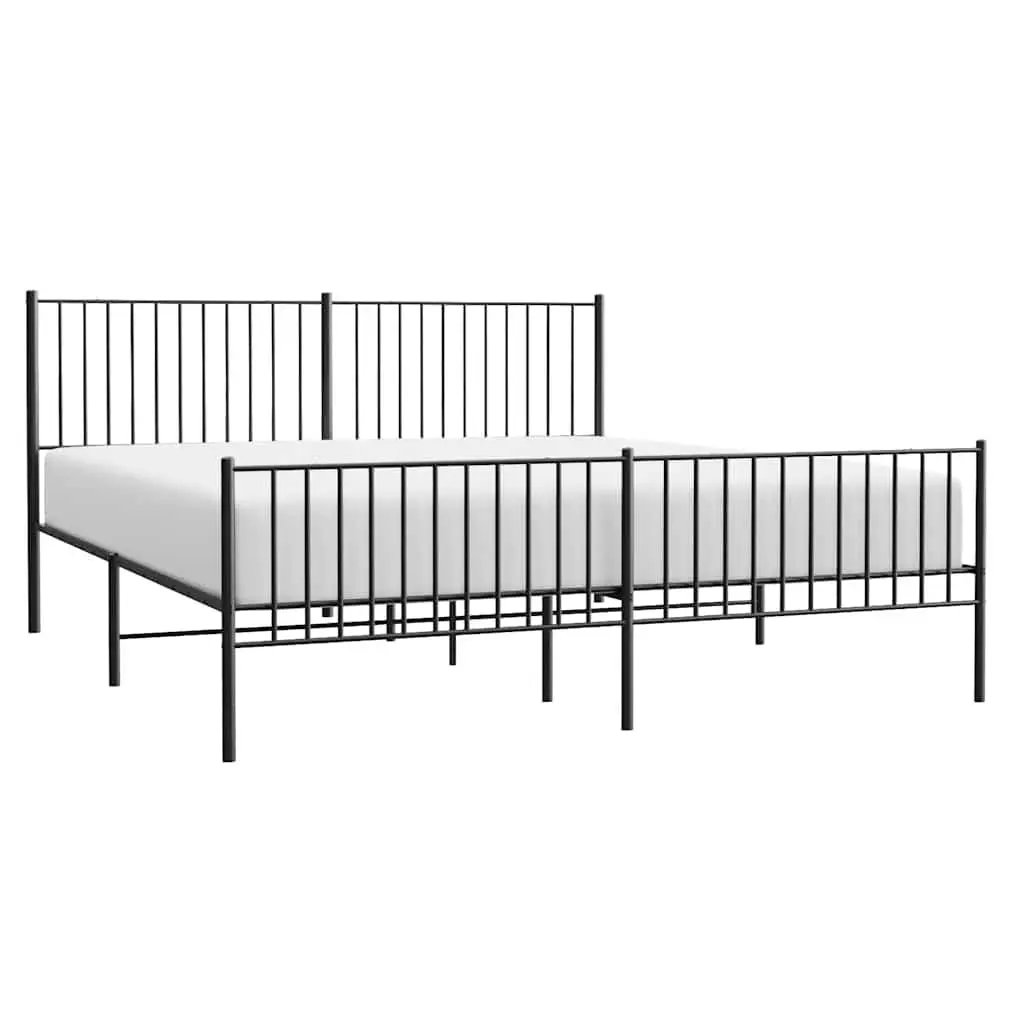 King Size Metal Bed Frame with Headboard and Footboard