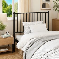 Stylish Black Metal Headboard for 90cm Beds