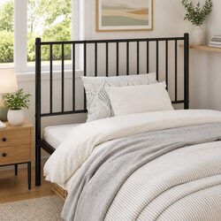 Black Metal Headboard 107cm for Cozy Bedrooms
