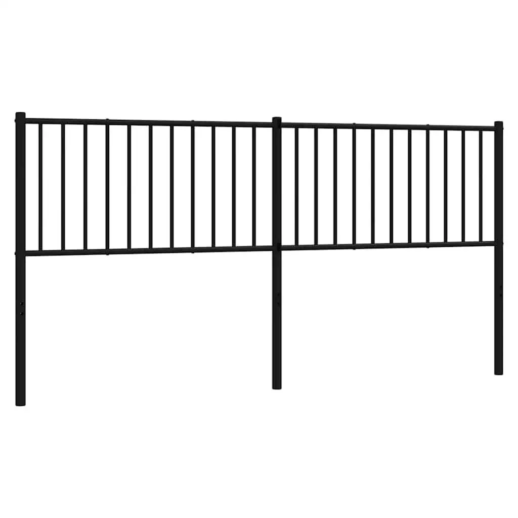 Metal Bed Frame Header Replacement Black 180cm Powder Coated Steel Sturdy Construction