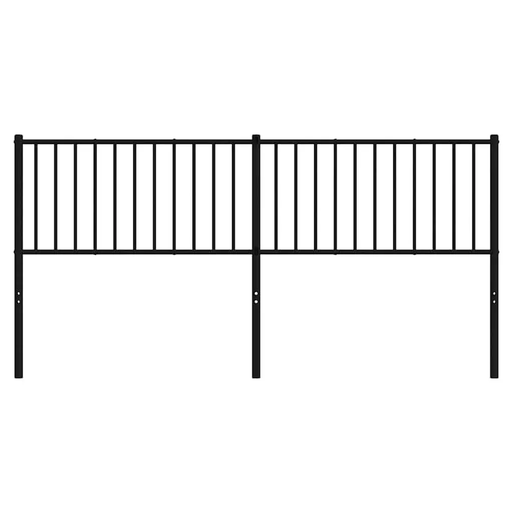 Metal Bed Frame Header Replacement Black 180cm Powder Coated Steel Sturdy Construction
