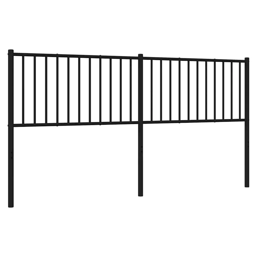 Metal Bed Frame Header Replacement Black 180cm Powder Coated Steel Sturdy Construction