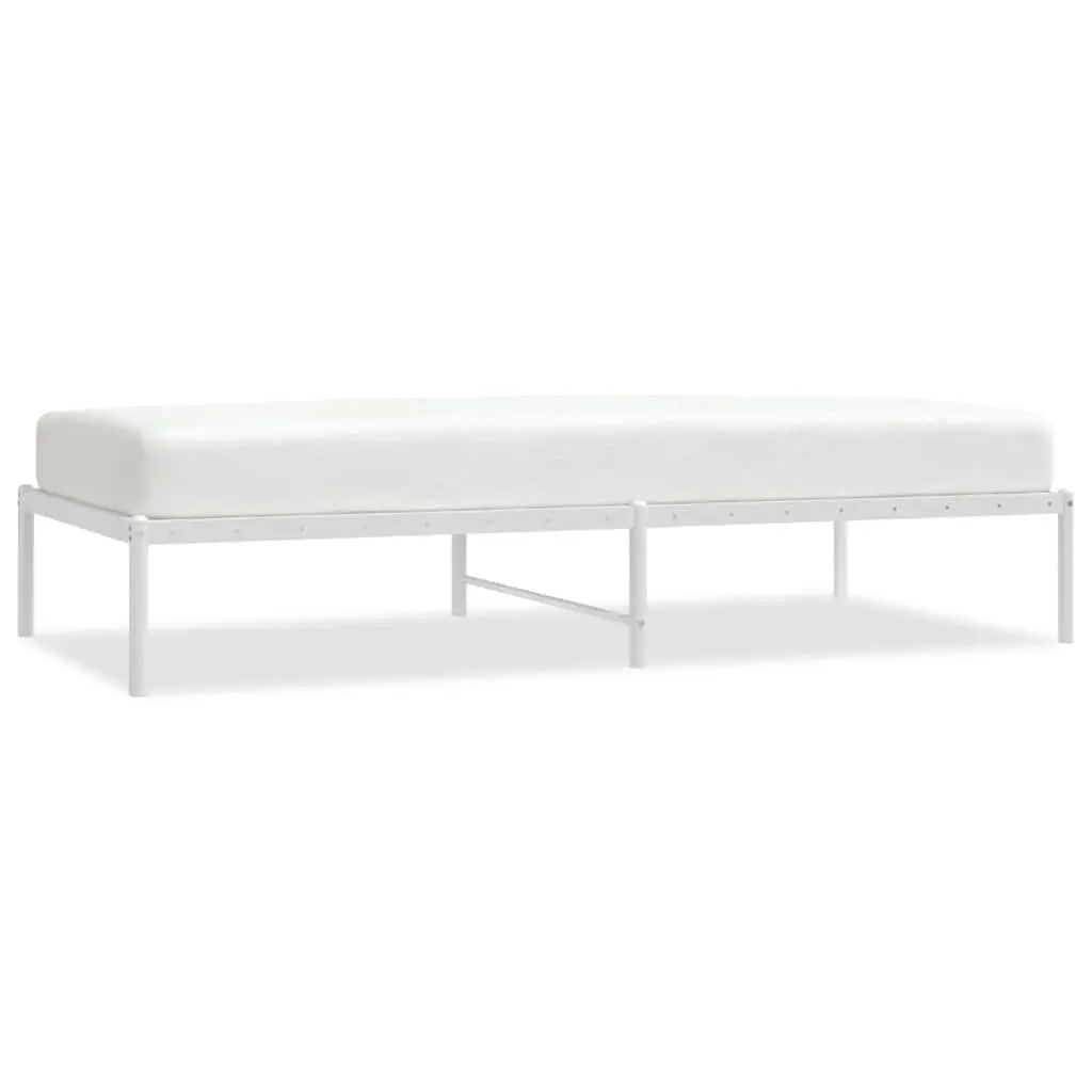 White Steel Bed Frame 90x190 cm