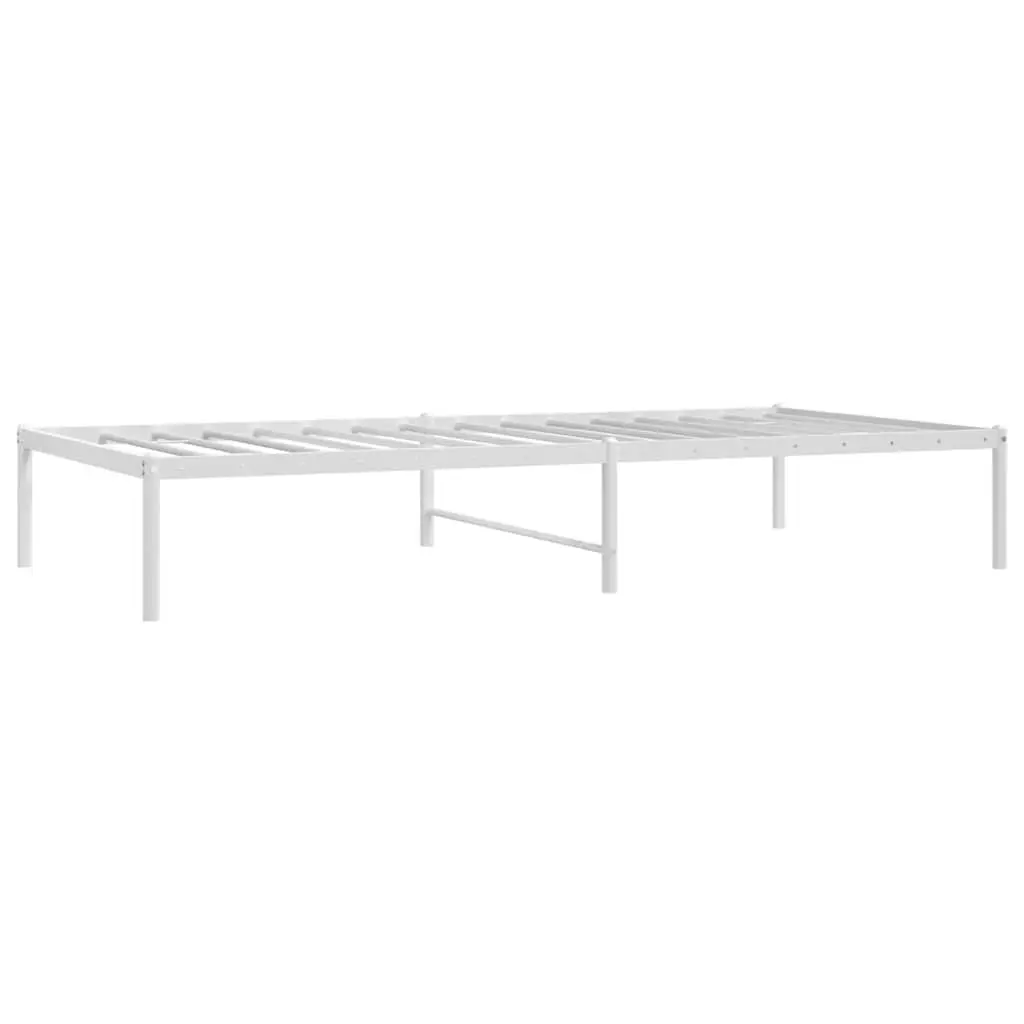 White Steel Bed Frame 90x190 cm