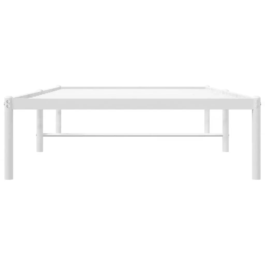 White Steel Bed Frame 90x190 cm